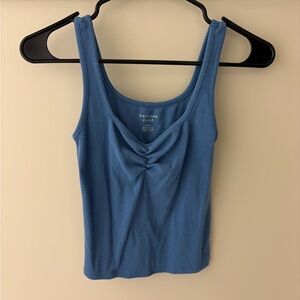 American Eagle Outfitters Ruched Blue Camisole